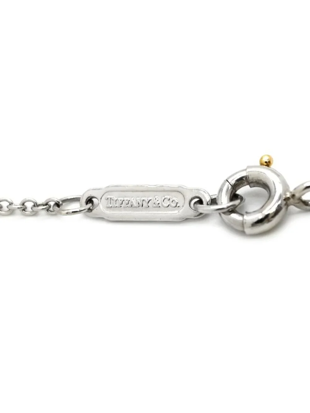 Tiffany & Co Necklace Small Cross Diamond Pendant Platinum Silver 11